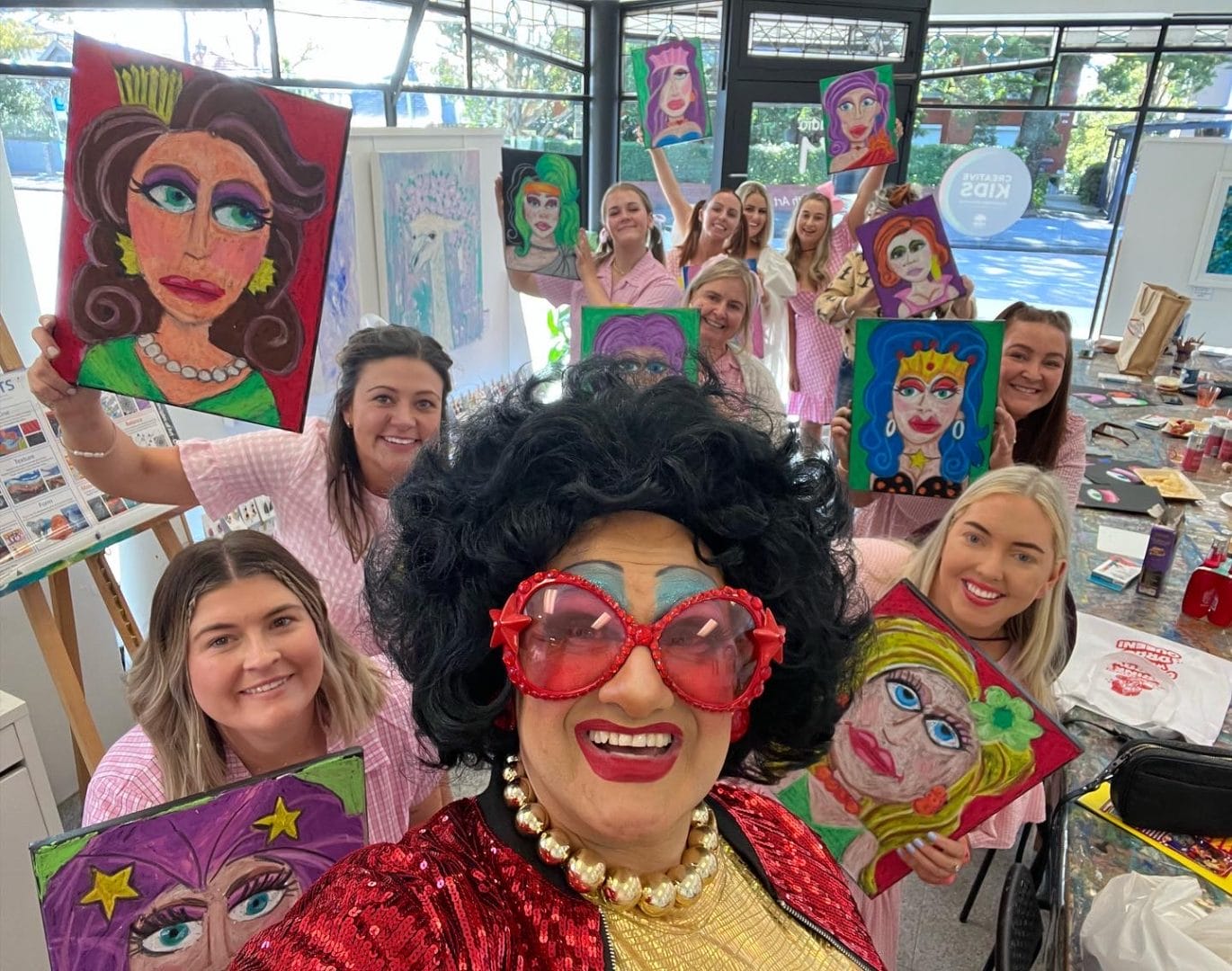 Drink and Draw with a Drag Queen Hen's Party Celebration Workshop
